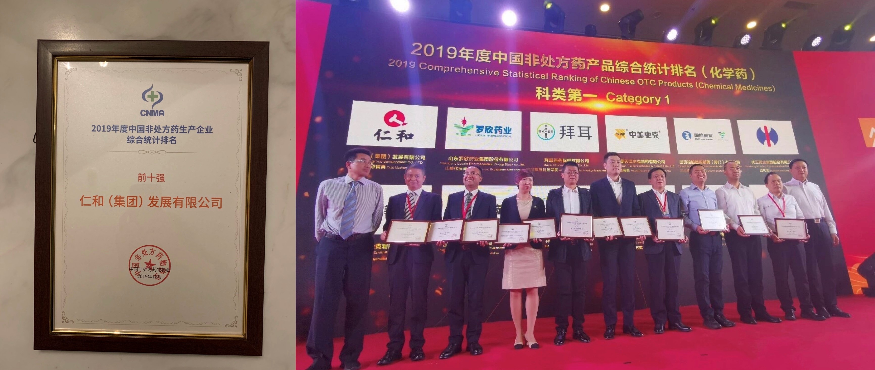 仁和集團(tuán)連續(xù)10年位列中國OTC企業(yè)綜合排名前十強(qiáng)